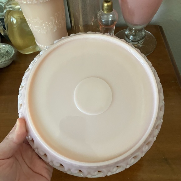 Fenton Rose Pastel Pick Backwards C Low Bowl - Picture 3 of 5